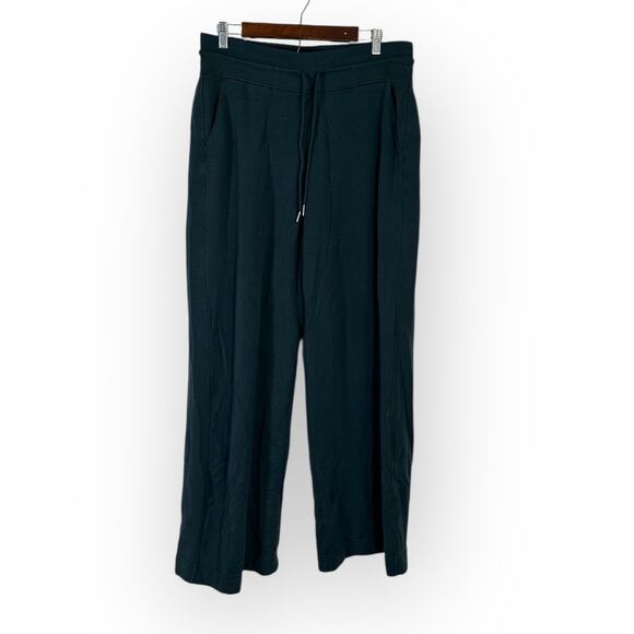 Athleta Seasoft Straight Leg Pants Large Blue High Rise Elastic Waist Pull On - Picture 1 of 5